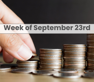 image of coins stacks - grants week of Sept 23